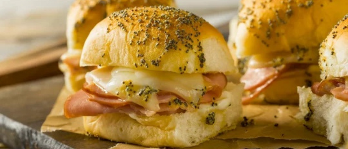 brown butter ham and cheese sliders